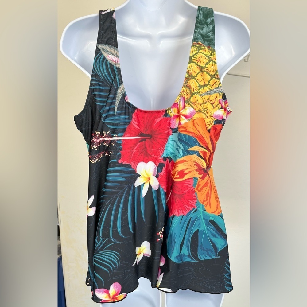 164.🆕NWOT XL Floral Tankini (Top Only) No Brand Tag - Picture 4 of 6